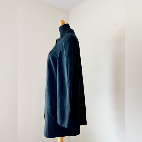 ST JOHN WOOL BLACK LONG JACKET COVER UP SIZE 12 - Picture 4 of 9